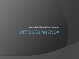 October Agenda