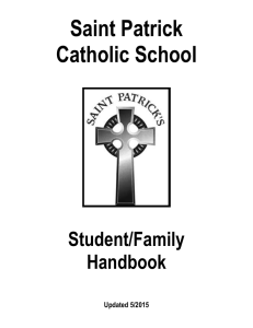 Student Handbook - St. Patrick Church and School