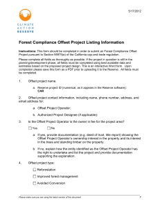 Offset Project Listing Information Form