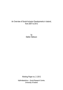 An Overview of Social Inclusion Developments in