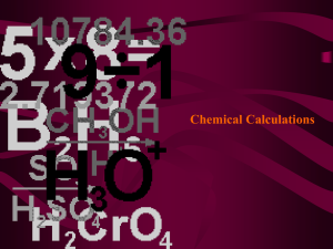 Chemical Measurements and Calculations