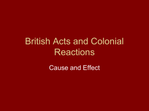 British Acts and Colonial Reactions