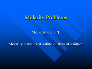 Molarity Problems