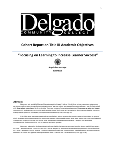 Title III Final Report - Academic Objectives