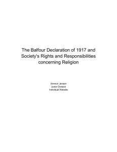 File - The Balfour Declaration of 1917 and Society's