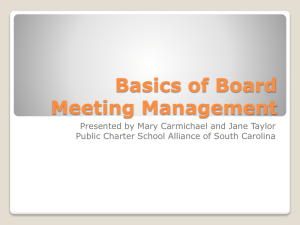 Board Meeting…… - Public Charter School Alliance of South Carolina