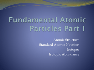 Fundamental Atomic Particles Part 1 2014