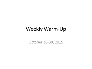 Weekly Warm-Up
