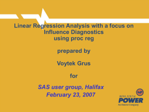 regression - SAS Halifax Regional User Group