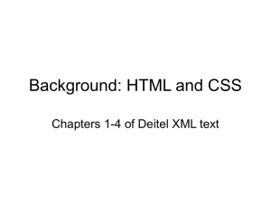 Background: HTML and CSS