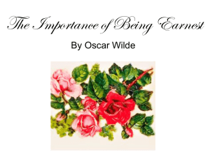 The Importance of Being Earnest Introduction