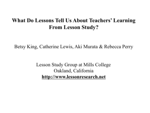 What Do Lessons Tell Us About Teachers' Learning From Lesson