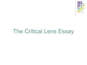 Critical Lens Essay