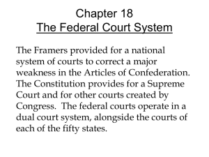 Chapter 18 The Federal Court System