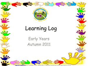 Early Years Learning log autumn 2011
