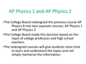 AP Physics 1 and AP Physics 2