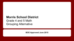 Morris School District Grade 4 and 5 Math Grouping Alternative