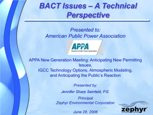 SO 2 PC BACT Emission Rates - American Public Power Association