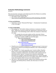 Evaluation Methodology Comments