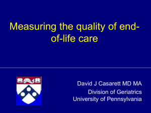 How well are we doing? Measuring the quality of end-of