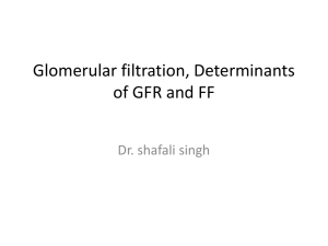 1.Glomerular filtration, Determinants of GFR and FF