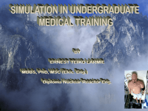 Simulation in Under Graduate Medical Training