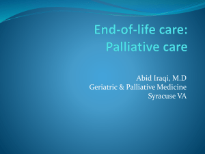 End-of-life care - Palliative care