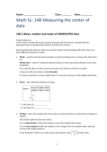 14B.1 Mean, median and mode of UNGROUPED data