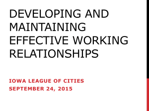 Developing and Maintaining Effective Working Relationships