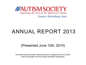 ANNUAL REPORT 2013 - autismharrisburg.org