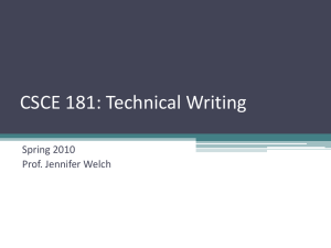 Writing CSCE 181