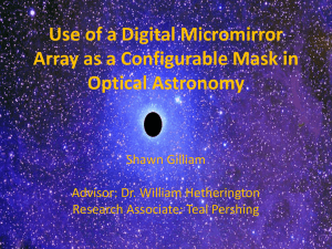 Use of a Digital Micromirror Array as a Configurable Mask in Optical
