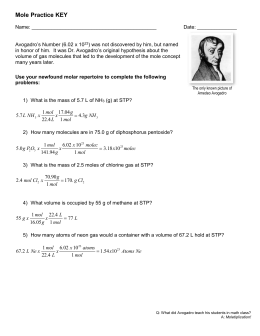 Molar Mass and Mole Calculations Worksheet