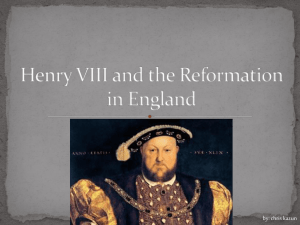 Henry VIII and the Reformation in England