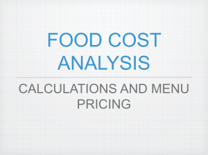 FOOD COST - What the World Eats