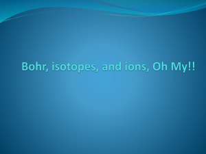 Bohr, isotopes, and ions, Oh my!!