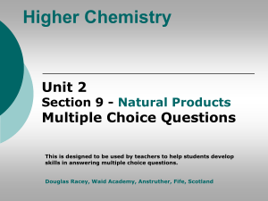 Section 9 Natural Products Multiple Choice Questions