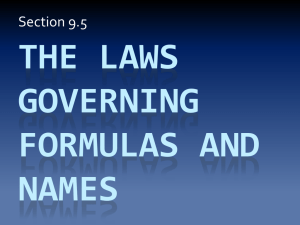 The laws governing formulas and names