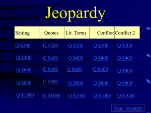 Short Story Review Jeopardy Game 2