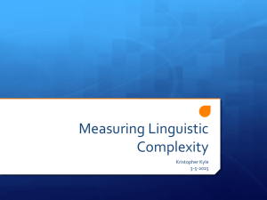 Measuring Linguistic Complexity
