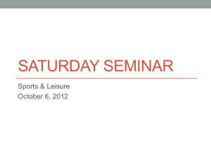 Saturday Seminar Sports October 6 2012