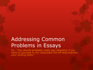 Addressing Common Problems in Essays