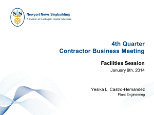 NNS Facilities Contractor Business Review Meeting
