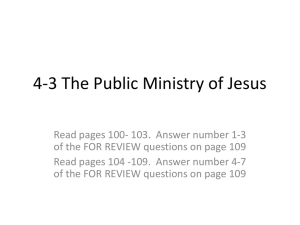 4-3 The Public Ministry of Jesus