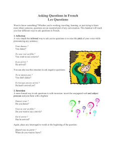 Asking Questions in French Les Questions