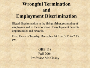 Employment Hiring, Firing and Discrimination