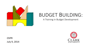 budget building - Clark University