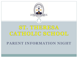 testing dates - St. Theresa Catholic School
