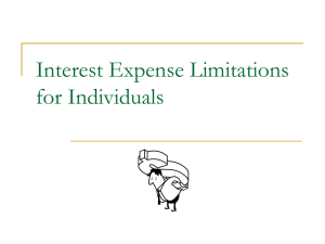 Interest Expense Limitations for Individuals