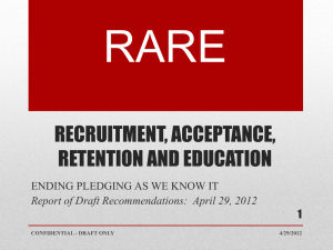 Cornell RARE Report on DRAFT Recommendations